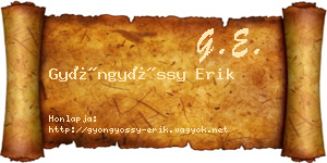 Gyöngyössy Erik névjegykártya